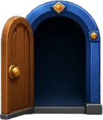 Porta azul aberta
